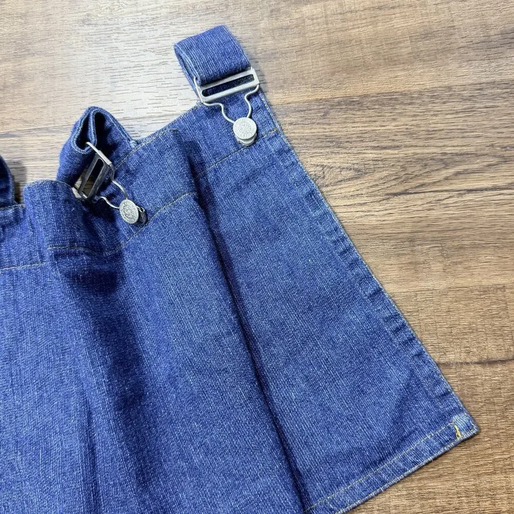 Set of 2 Blue Denim Valances Tab Top Buckles 100% Cotton 11 x 58